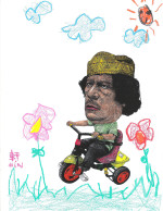 Hin Sketch-Gaddafi on a Tricycle