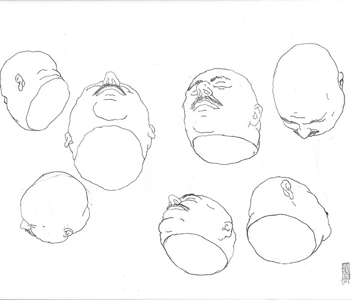 UNGA Sketch-Falling Heads Scan