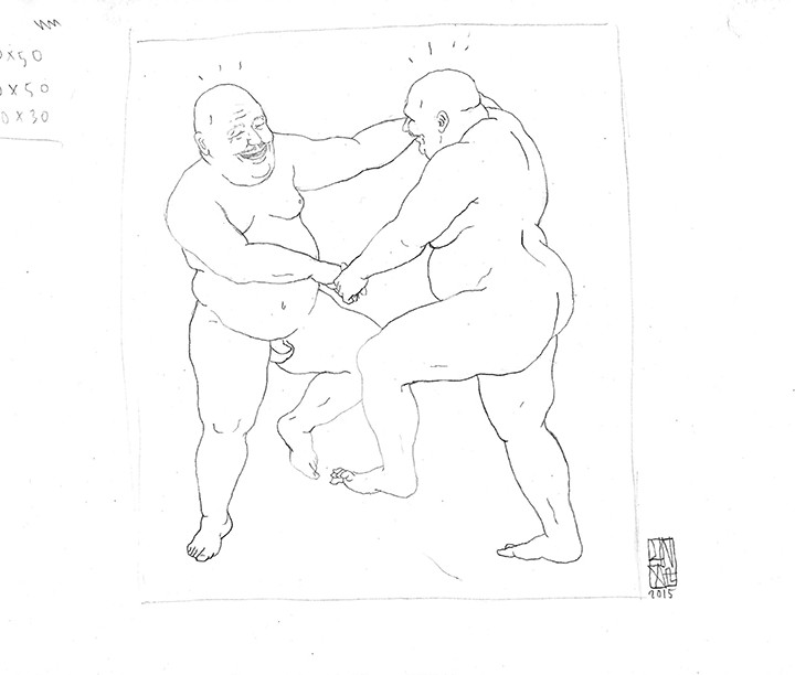 UNGA Sketch-Two Dancing Men Scan