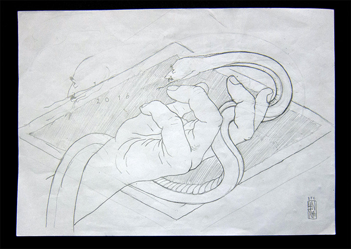 Unga Sketch-With A Snake In My Hand