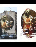 Borondo's preparatory for the wall in Lodz Murals