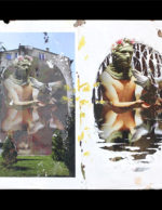 Borondo's preparatory for the wall in Lodz Murals