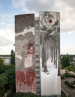 Wilkommen finished mural by Gonzalo Borondo Photo by Nika Kramer